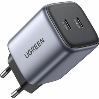  СЗУ Ugreen CD294 (90573) Nexode Mini USB-C+USB-C 45W PD GaN Fast Charger EU grey 