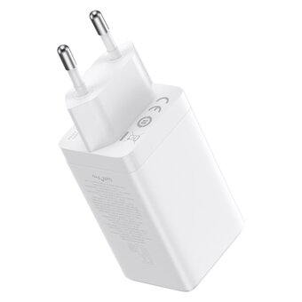  СЗУ Baseus GaN5 Pro CCGP120202 Fast Charger 2C+U 65W EU Cable Type-C to Type-C 1m White 