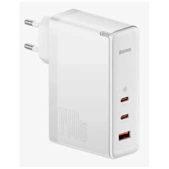  СЗУ Baseus GaN5 Pro CCGP100202 Fast Charger 2C+U 140W EU White (Type-C to Type-C 240W 1m) 