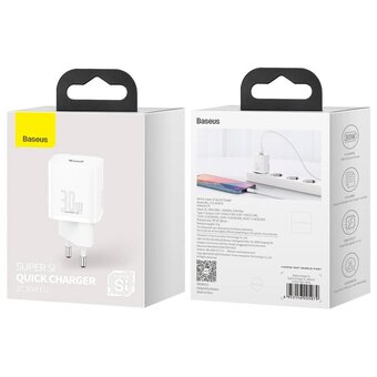  СЗУ Baseus Super Si CCSUP-J02 Quick Charger 1C 30W EU White 