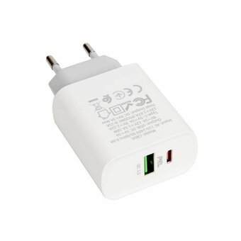  СЗУ HOCO C80A Plus Rapido PD20W, QC3.0, Type-C + lightning (белый) 