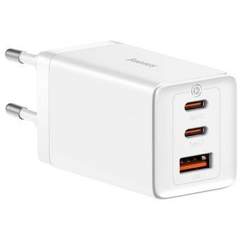  СЗУ Baseus GaN5 Pro CCGP120202 Fast Charger 2C+U 65W EU Cable Type-C to Type-C 1m White 