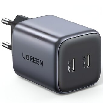  СЗУ Ugreen CD294 (90573) Nexode Mini USB-C+USB-C 45W PD GaN Fast Charger EU grey 