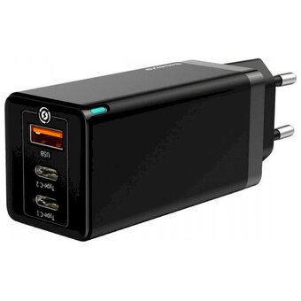  СЗУ Baseus GaN5 Pro CCGP120201 Fast Charger 2C+U 65W EU Cable Type-C  to Type-C 1m Black 