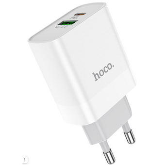  СЗУ HOCO C80A Plus Rapido PD20W, QC3.0, Type-C + lightning (белый) 