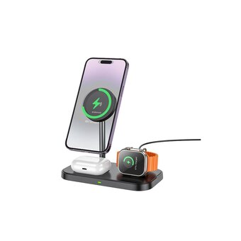  Беспроводное ЗУ BOROFONE BQ29 Feliz 3-in-1 wireless fast charger черный 