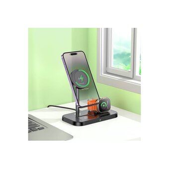  Беспроводное ЗУ BOROFONE BQ29 Feliz 3-in-1 wireless fast charger черный 