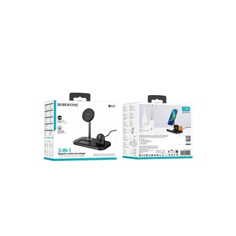  Беспроводное ЗУ BOROFONE BQ29 Feliz 3-in-1 wireless fast charger черный 