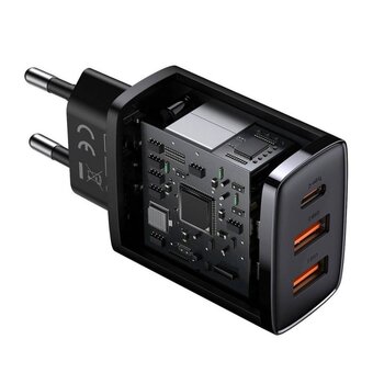  СЗУ Baseus CCXJ-E01 Compact Quick Charger 2U+C 30W EU Black 