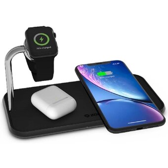  Беспроводное зарядное устройство Zens ZEDC05B/00 Dual+Watch Aluminium Wireless Charger black 