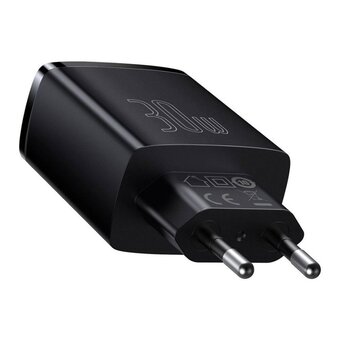  СЗУ Baseus CCXJ-E01 Compact Quick Charger 2U+C 30W EU Black 