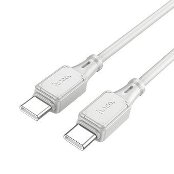  Дата-кабель HOCO X101 Assistant 60W silicone charging data cable Type-C + Type-C серый 