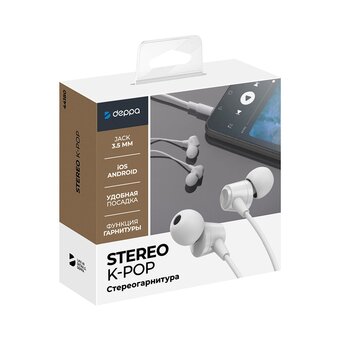  Наушники Deppa Stereo K-Pop White 