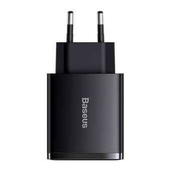 СЗУ Baseus CCXJ-E01 Compact Quick Charger 2U+C 30W EU Black 
