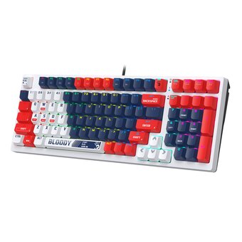  Клавиатура A4Tech Bloody S98 Sports Navy BLMS red Plus синий/белый USB for gamer LED 