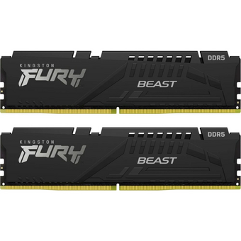  ОЗУ Kingston Fury Beast Black XMP CL30 (Kit of 2) (KF560C30BBK2-16) DDR 5 DIMM 16Gb PC48000, 6000Mhz, (retail) 