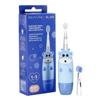  Электрическая зубная щетка REVYLINE RL 025 2шт насадки, голубой (6112) 