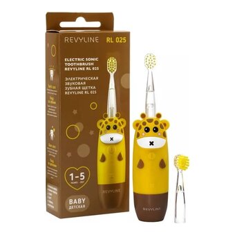  Электрическая зубная щетка REVYLINE RL 025 2шт насадки, желтый (6110) 