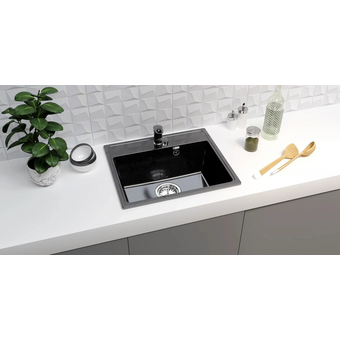  Кухонная мойка Practik PR-M 490-004 Черный оникс 