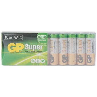  Батарея GP Super Alkaline (17415) AA (LR06/15А), 1.5V, 10шт. 