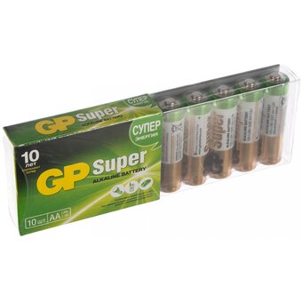  Батарея GP Super Alkaline (17415) AA (LR06/15А), 1.5V, 10шт. 