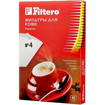  Фильтры для кофеварок Filtero №4 белый (упак. 40шт) 