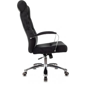  Кресло руководителя Бюрократ T-9928SL Fabric черный Italia Black крестов. металл хром 