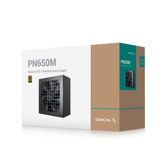  Блок питания Deepcool PN650M (R-PN650M-FC0B-EU) (650W, ATX, 20+4 pin, 120mm fan, PCI-E 6+2Px3 + 16 pin (12V-2x6), 8xSATA) 