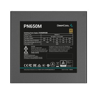  Блок питания Deepcool PN650M (R-PN650M-FC0B-EU) (650W, ATX, 20+4 pin, 120mm fan, PCI-E 6+2Px3 + 16 pin (12V-2x6), 8xSATA) 