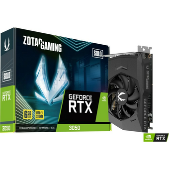  Видеокарта Zotac RTX3050 Solo (ZT-A30510G-10L) 6GB GDDR6 96bit 3xDP HDMI 1Fan Lite Pack 