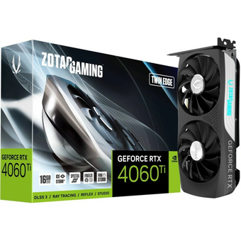  Видеокарта Zotac RTX4060Ti 16GB Twin Edge (ZT-D40620E-10M) GDDR6 128bit 3xDP HDMI 2Fan Medium Pack 