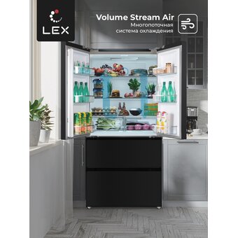  Холодильник LEX LFD575BxID French Door, инверторный черная сталь 