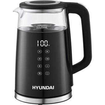  Чайник электрический Hyundai HYK-G6404 черный/серебристый 