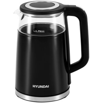  Чайник электрический Hyundai HYK-G6404 черный/серебристый 