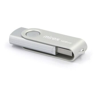  USB-флешка Mirex Swivel 13600-FMURS128 128GB, USB 2.0, Черный/Серебристый 