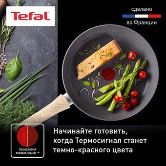  Сковорода Tefal Natural Force G2660472 круглая 24см покрытие Mineralia+ non-stick ручка несъемная (без крышки) серый (2100118263) 