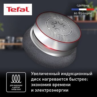  Сковорода Tefal Natural Force G2660472 круглая 24см покрытие Mineralia+ non-stick ручка несъемная (без крышки) серый (2100118263) 