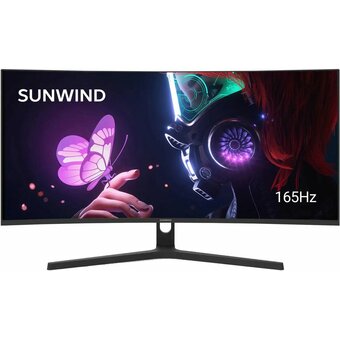  Монитор SunWind SM-34QV401 (SM34VG01) 34", черный 