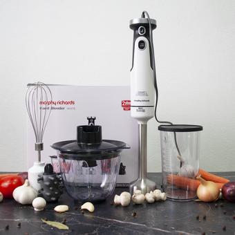  Блендер погружной MORPHY RICHARDS MR6006W белый/серый 