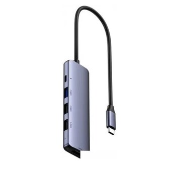  USB-концентратор Netac WF13 .(NT08WF14-30GR), 6in1 Type-C to 3xUSB3.0 + 1xHDMI( 4k/30Hz) + microSD + SD 