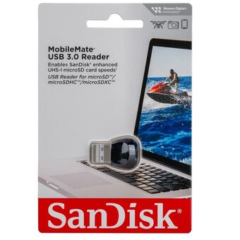  Картридер SanDisk SDDR-B531-GN6NN MicroSD, USB 3.0, Черный 