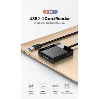  Картридер UGREEN CR125 30333 USB 3.0 All-in-One Card Reader 50cm Grey 