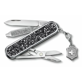  Складной нож Victorinox Classic Brilliant Crystal 0.6221.35, функций 5, 58мм, черный/серебристый, коробка подарочная 