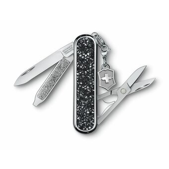  Складной нож Victorinox Classic Brilliant Crystal 0.6221.35, функций 5, 58мм, черный/серебристый, коробка подарочная 