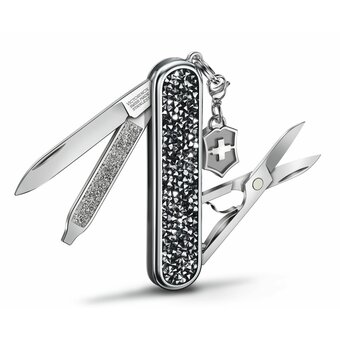  Складной нож Victorinox Classic Brilliant Crystal 0.6221.35, функций 5, 58мм, черный/серебристый, коробка подарочная 