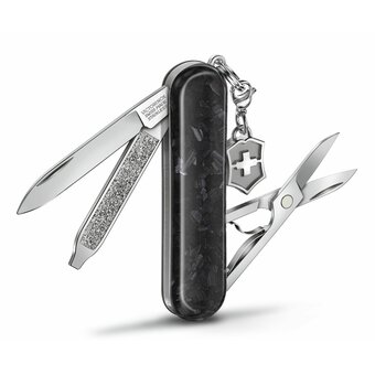  Складной нож Victorinox Classic Brilliant Carbon 0.6221.90, функций 5, 58мм, черный/серебристый, коробка подарочная 