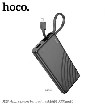  Аккумулятор внешний резервный HOCO J129 Nature with cable (iP) 5000mAh black 