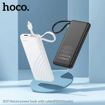  Аккумулятор внешний резервный HOCO J129 Nature with cable (iP) 5000mAh black 