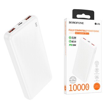  Аккумулятор внешний резервный BOROFONE BJ56 Graceful 22.5W+PD20W 10000mAh белый 