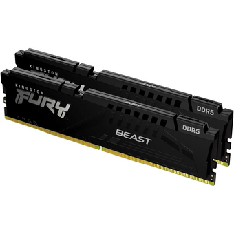  ОЗУ Kingston Fury Beast Black XMP CL32 (Kit of 2) (KF564C32BBK2-32) DDR 5 DIMM 32Gb PC51200, 6400Mhz, (retail) 